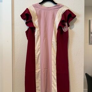 Adelyn Rae Red and Pink Mini Dress with Ruffle Detail NWT